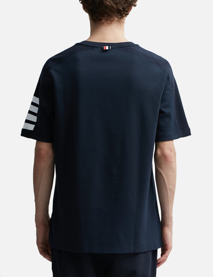 Shop Thom Browne Cotton 4-bar Short Sleeve Striped T-shirt In Blue