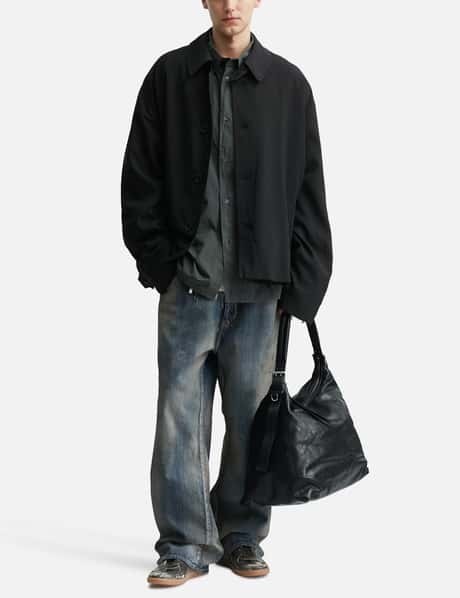 Lemaire Belted Hobo Bag - ペーパーラックスレザー製の柔らかな 