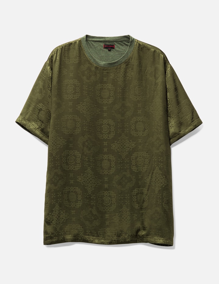 Clot Chinese Patterned Silk T-shirt In Green