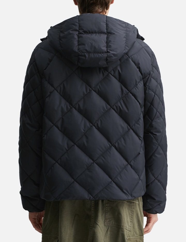 Moncler Merak Geometric-Quilted Hooded Short Down Jacket