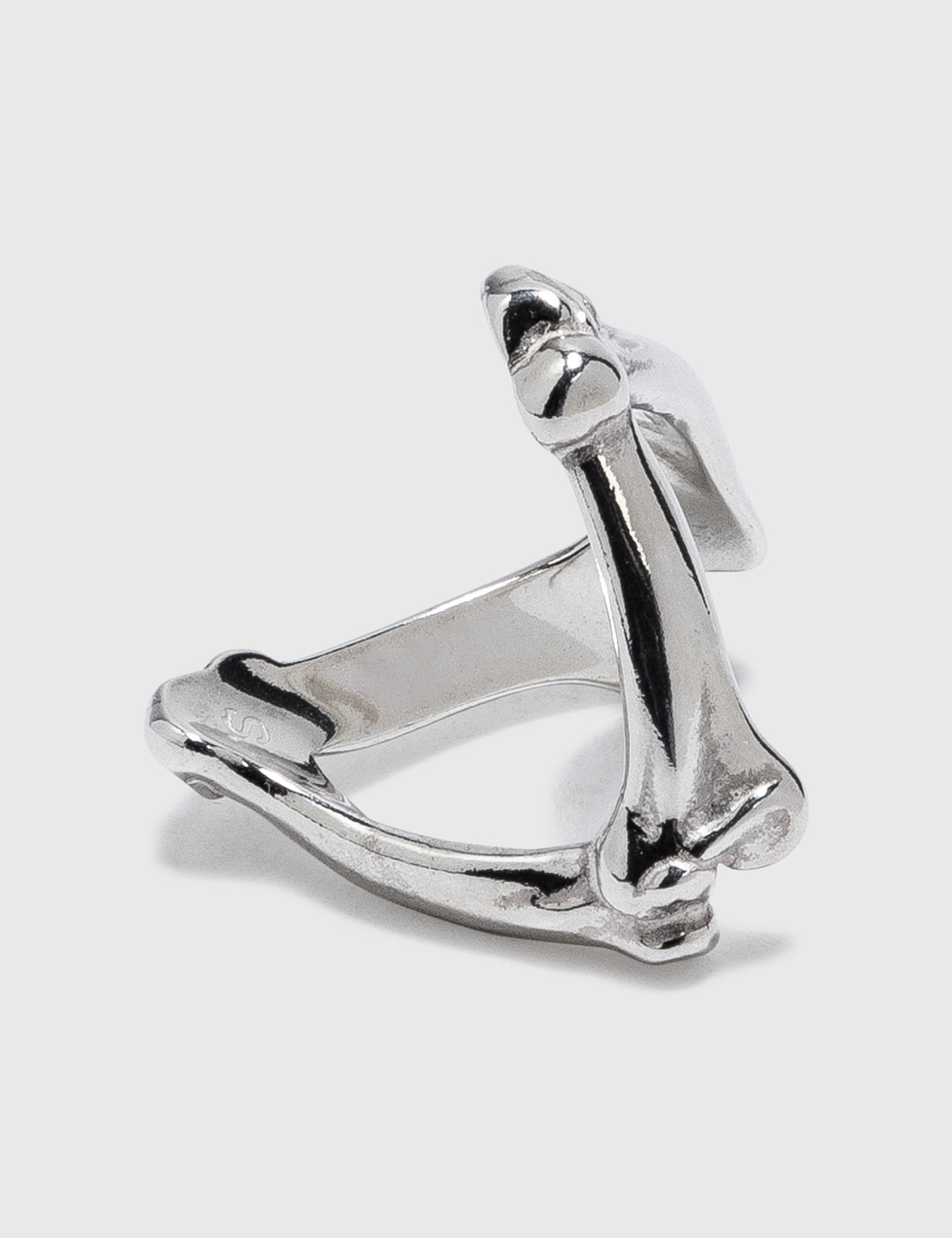 Crossed Tibia Ring Shinbone Sterling Silver Ring. 