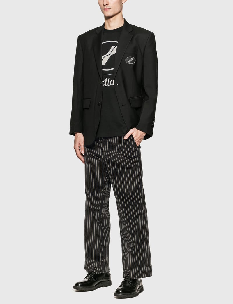 未使用 WE11DONE Straight Fit Suit Trousers With Metal Ring Mサイズ ブラック WD-PT3-21-264-M-BK ウェルダン ストレートフィット スラックス パンツ We11done suits \u0026 blazers for Men | SSENSE