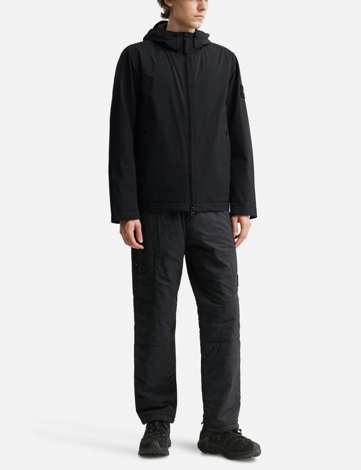 Stone Island Soft Shell-r Padded Jacket In Black