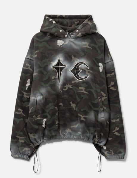 THUG CLUB Sprayed Camouflage Rock Hoodie