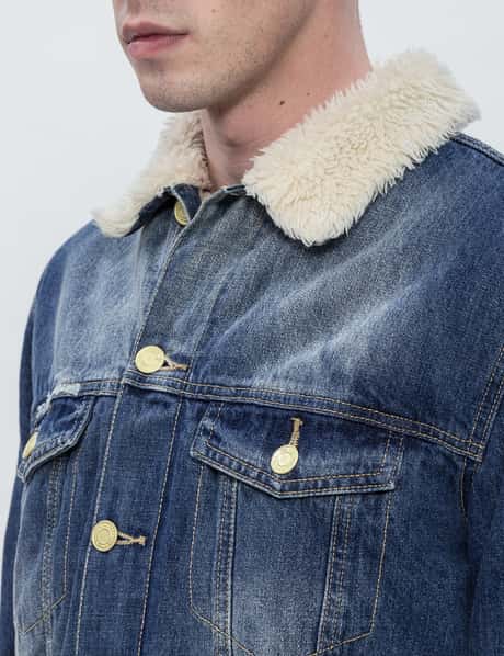 Profound Aesthetic Denim Flame Trucker Jacket HBX