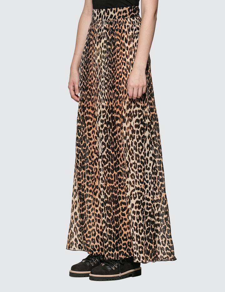 Leopard Pleated Georgette Maxi Skirt Placeholder Image