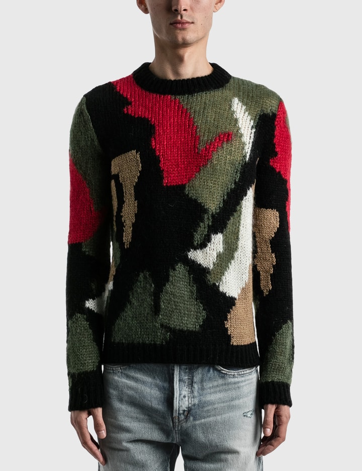 Camo Print Wool And Mohair Blend Sweater Placeholder Image