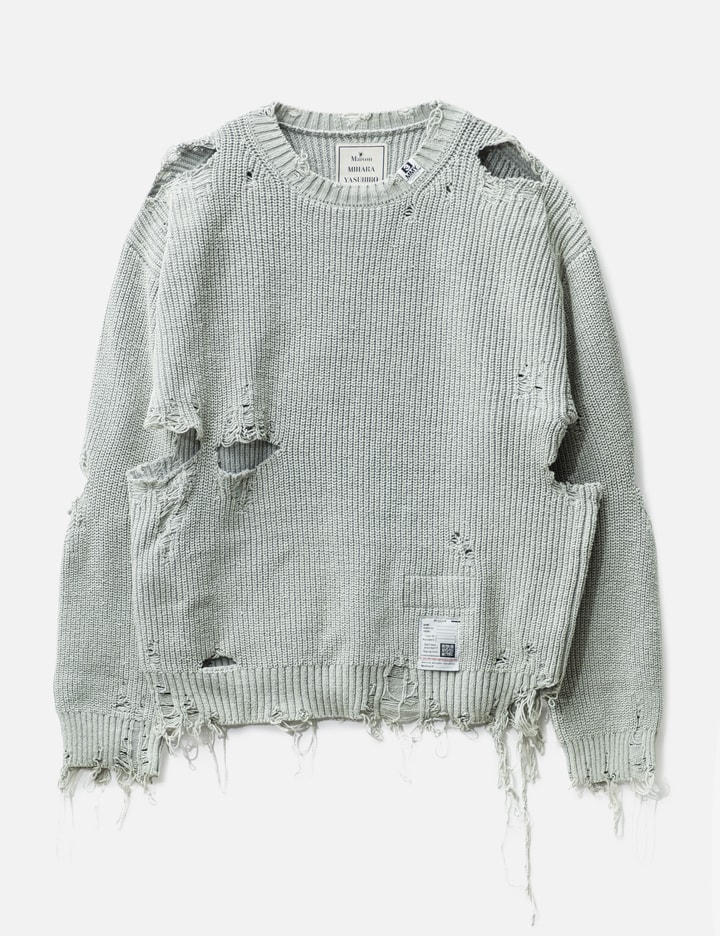Miharayasuhiro Bleached Knit Pullover In Grey