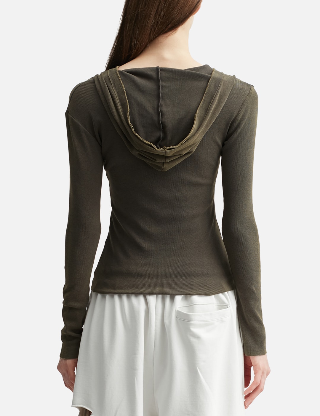 Button-Front Washed Hoodie view 13