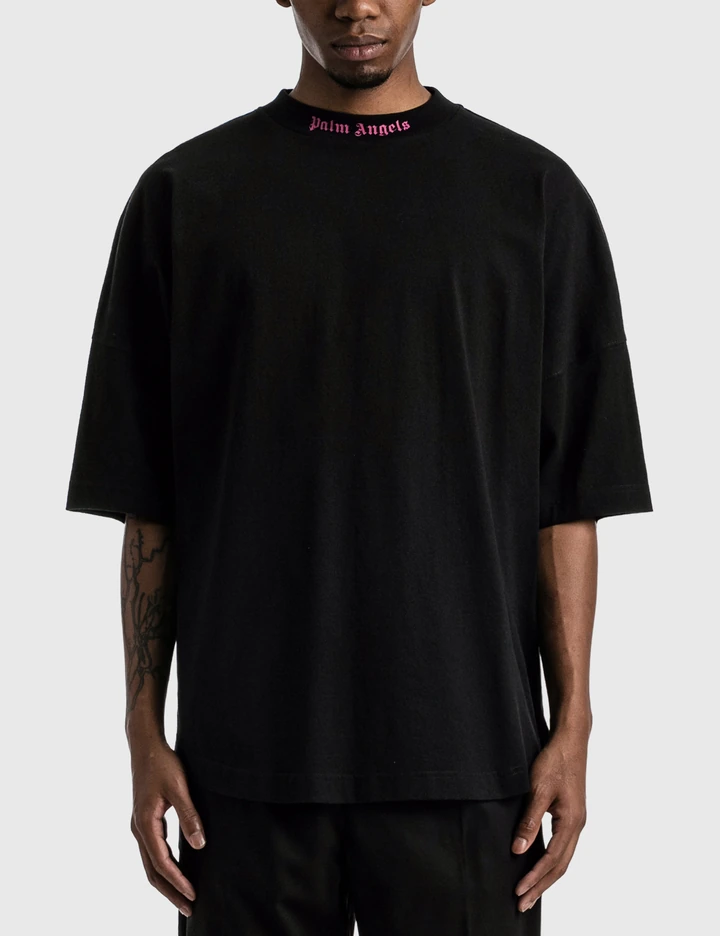 Palm Angels Doubled Logo Crewneck T-Shirt Black