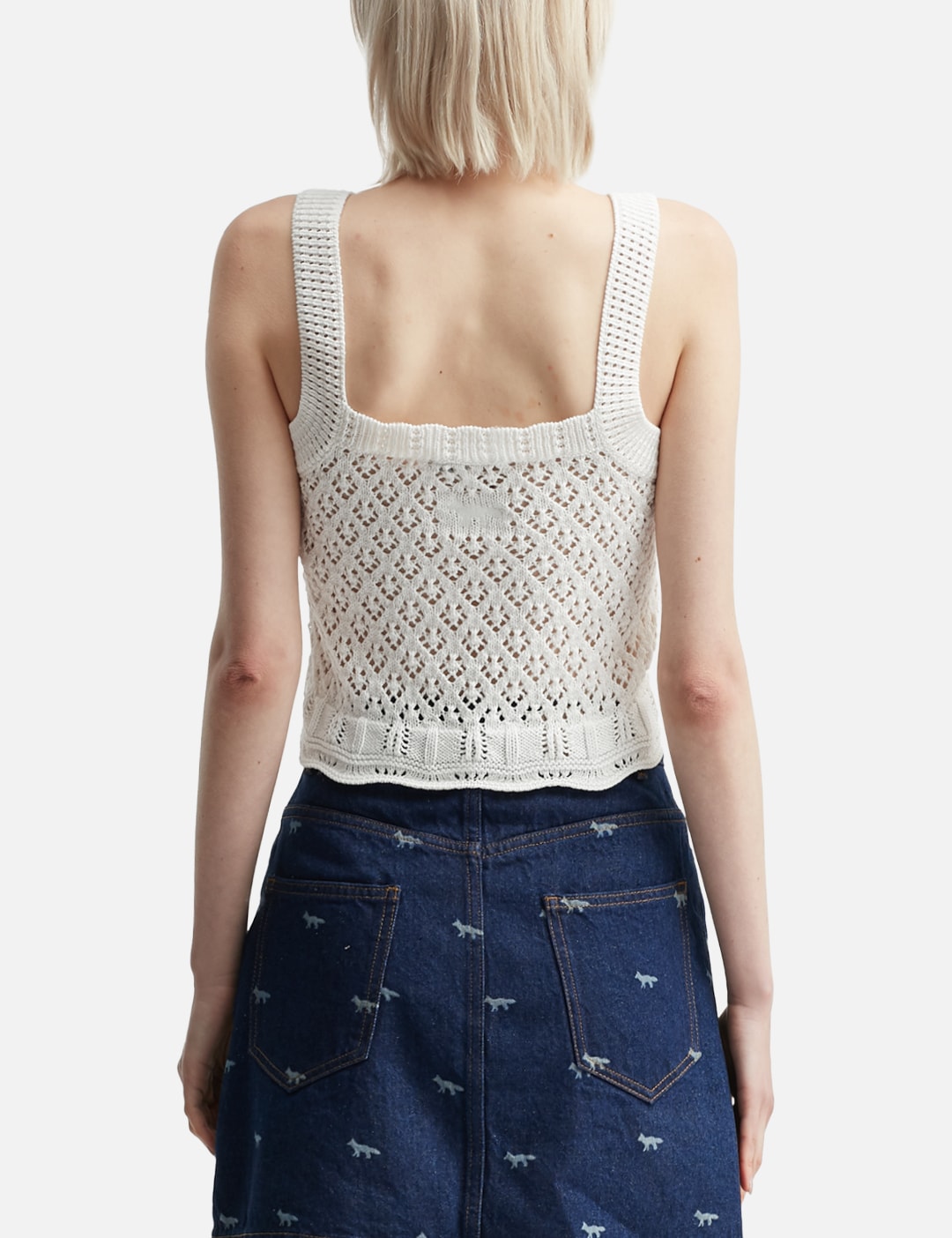 Lace Knit Crochet Crop Top view 10