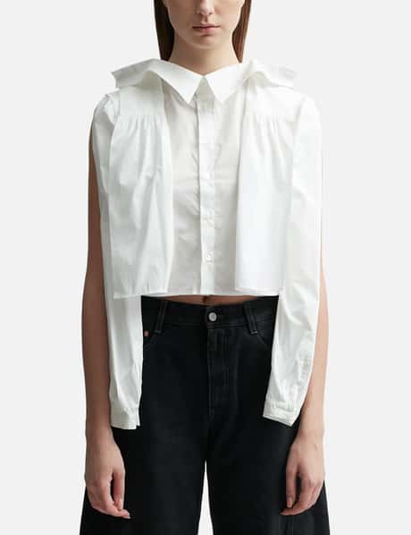 Poplin Destructured Cropped Shirt view 13