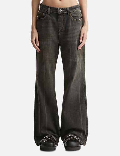 FRAGILE CLUB Vintage Black Flared Fit Denim