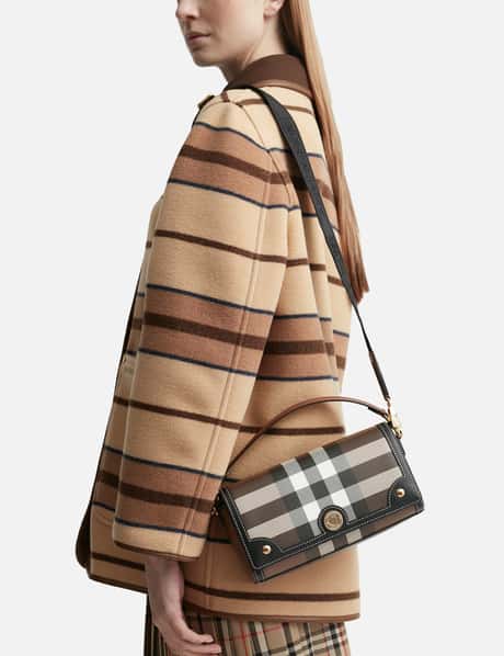 Burberry Check and Leather Top Handle Note Bag HBX