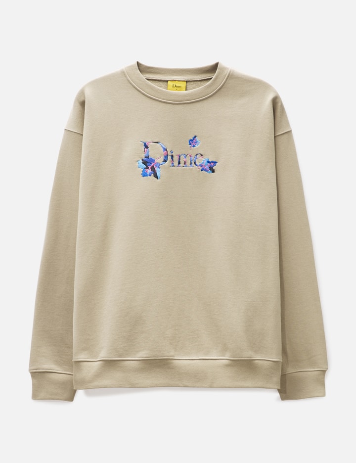 Dime Taupe Leafy Sweatshirt In White