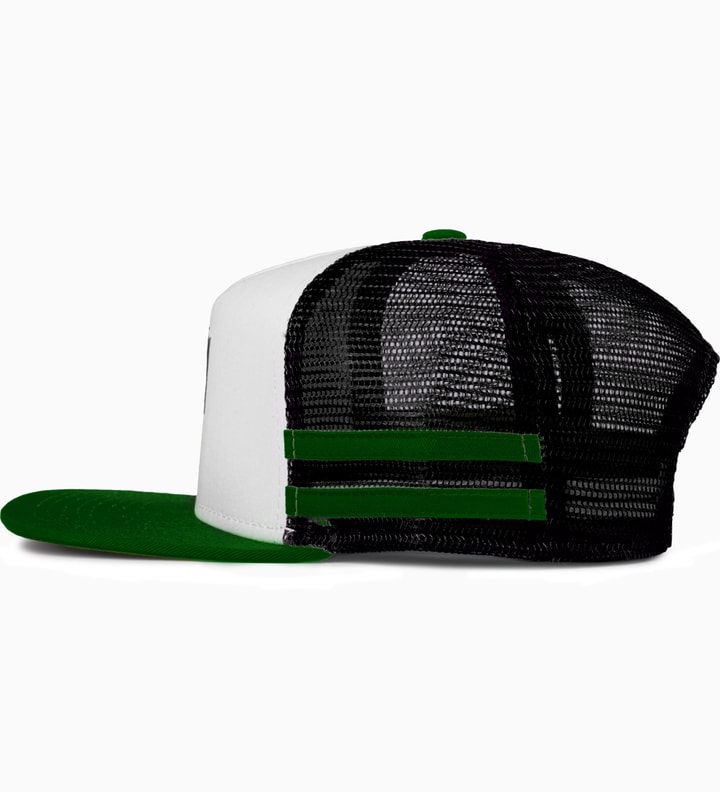 Green City Striped Trucker Cap Placeholder Image