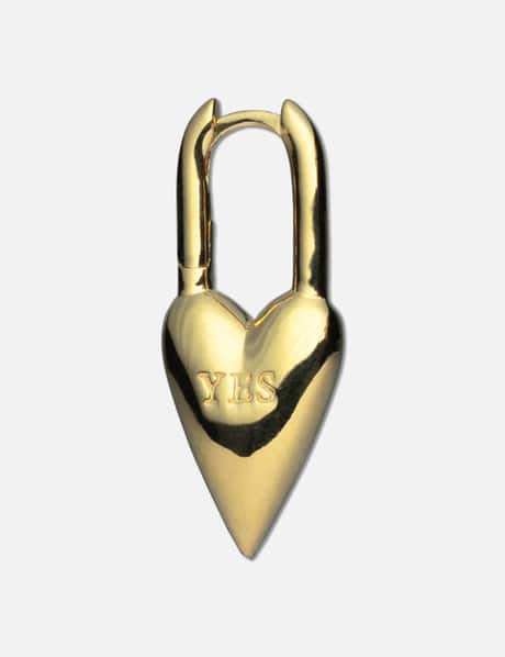 AVGVST Yes-No Heart Lock Earring  Gold Plated