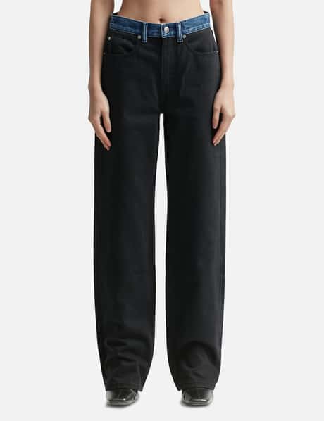 T By Alexander Wang Contrast Waistband Jeans