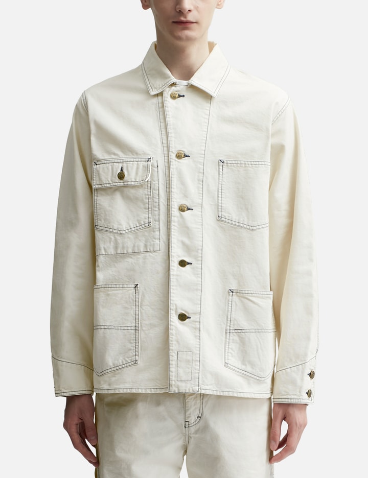 Shop Human Made Garment Dyed Coverall Jacket In White