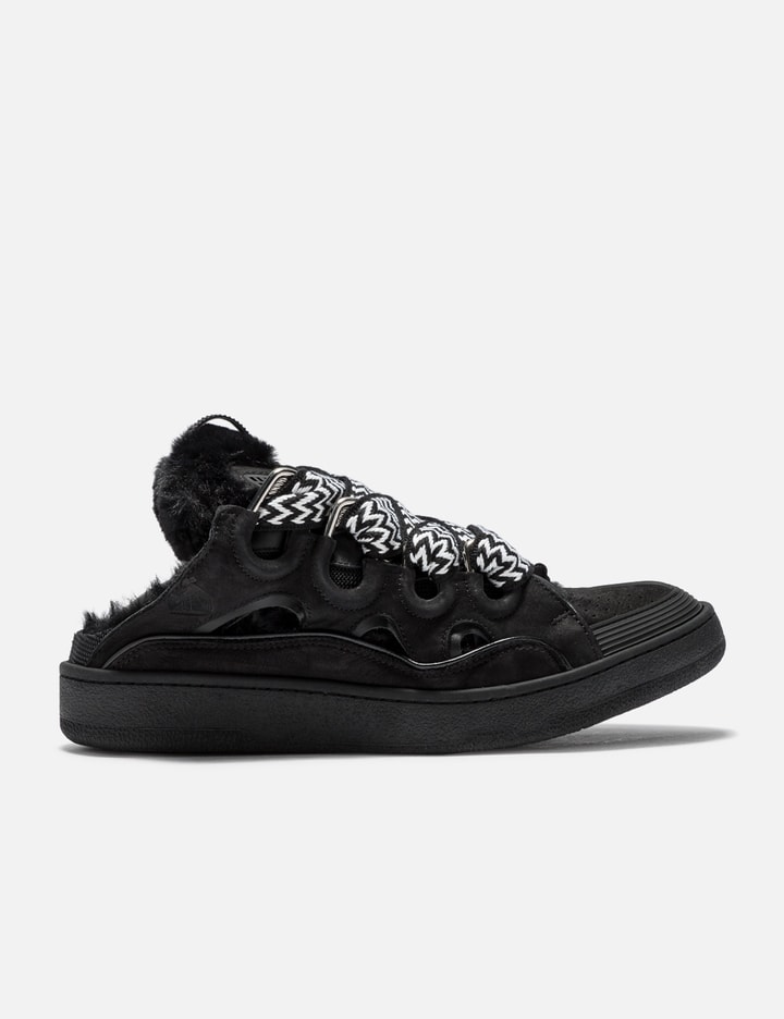 Lanvin Leather Curb Mules In Black