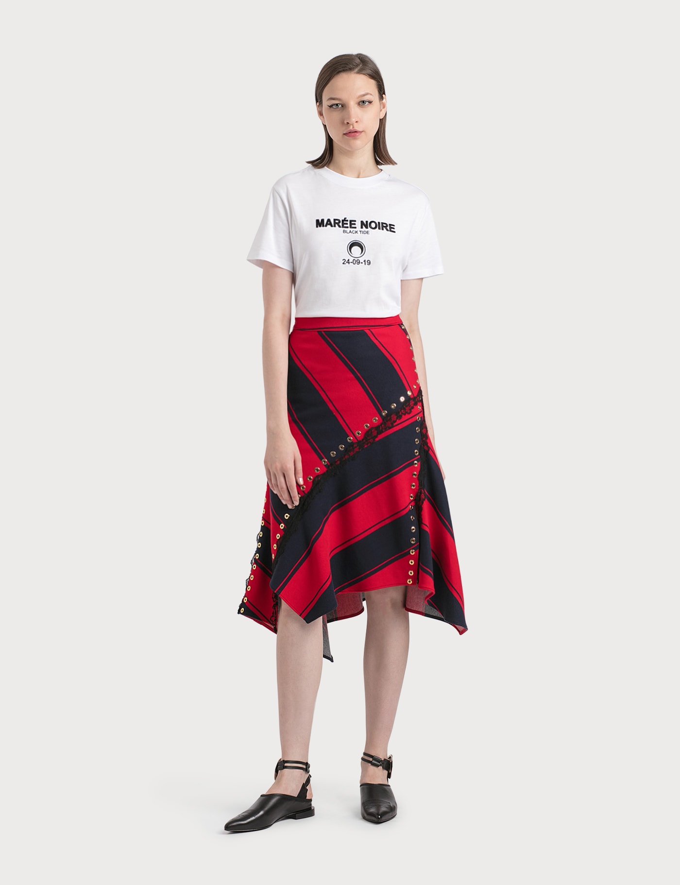 Stripy Asymmetrical Midi Skirt view 13