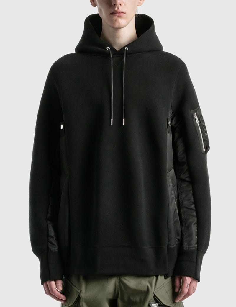 黒1新品 sacai S ロゴ パッチ スポンジ スウェット シャツ ブラック 