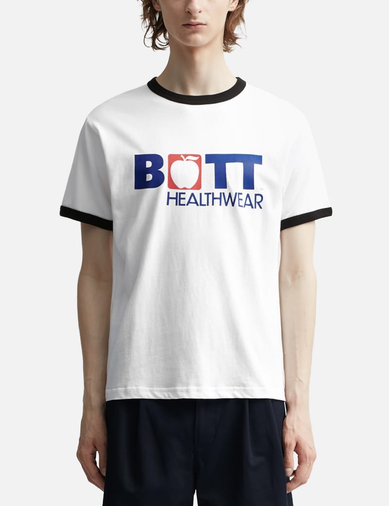 人気定番得価bott Health Ringer bott リンガーTシャツ　ネイビー　L トップス