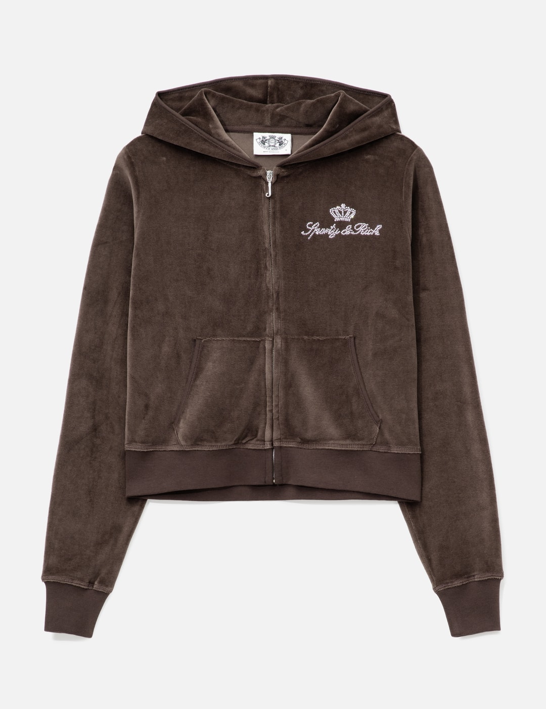 & Rich X Juicy Couture Script Velour Zip Hoodie view 7