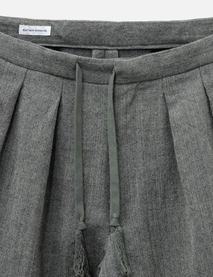 Kaptain Sunshine Wool Herringbone Easy Trousers