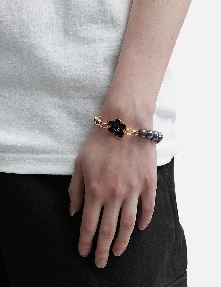 Black Flower and Pearl Bracelet Placeholder Image