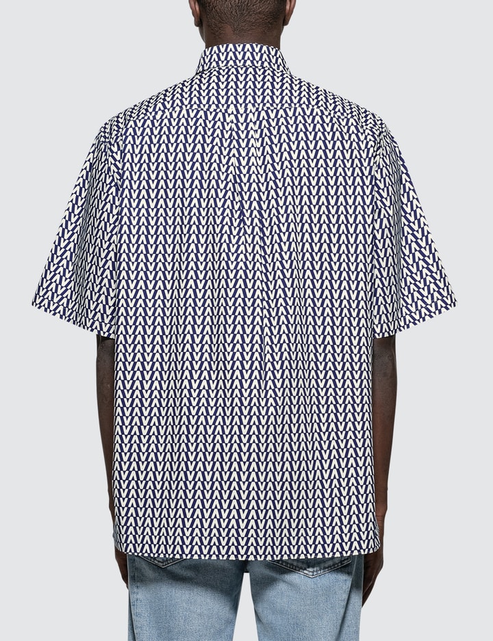 Oversized Optical Polo Collar Cotton Shirt Placeholder Image