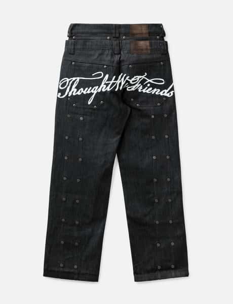 "Gideon" Double-Layered Workpants In Japanese Raw Blue Denim view 8