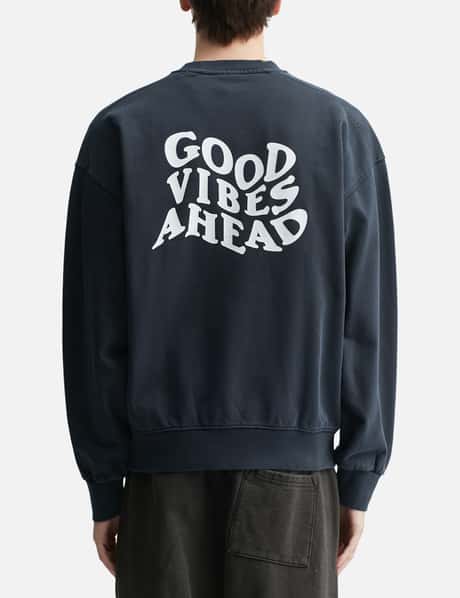 "Good Vibes Ahead Black Washed" Crewneck view 12