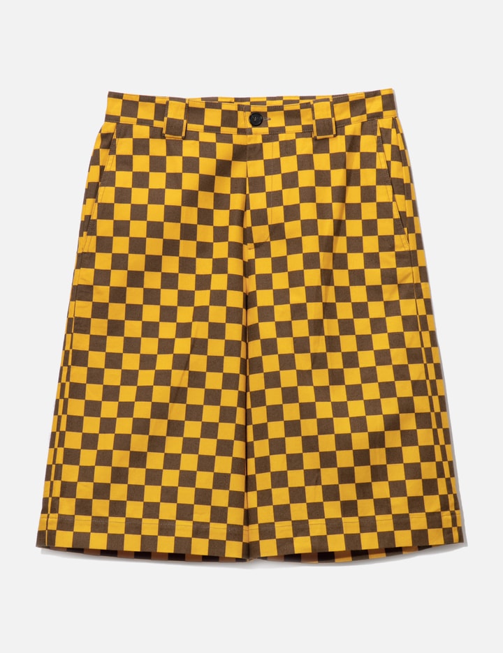 Jw Anderson Check Shorts In Yellow