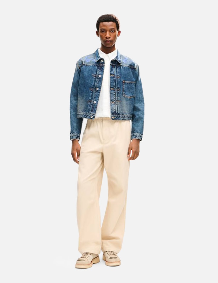 Kenzo 'KENZO Wildflower' Cropped Pleated Trucker Jacket