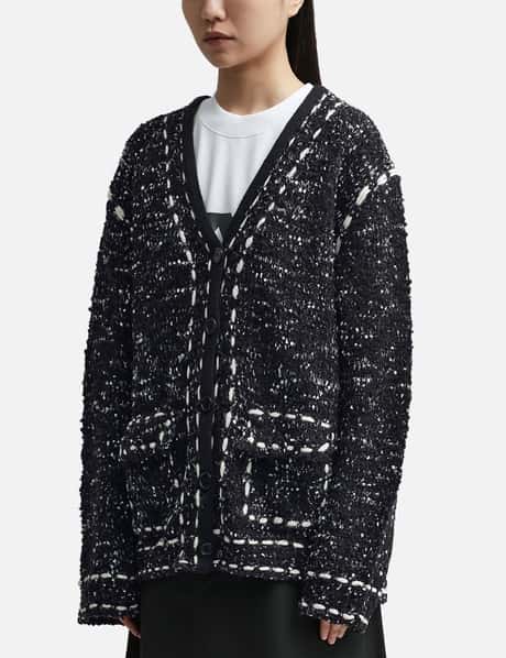 Open YY Tweed Stitch Cardigan HBX