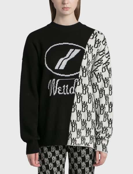 We11done WD1 Graphic Mix Logo Sweater