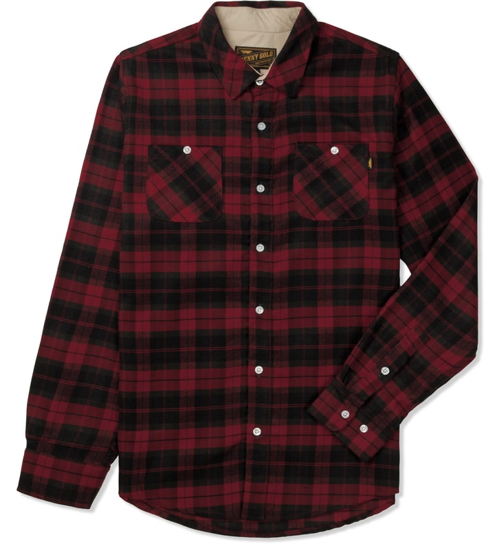 Benny Gold - Burgundy Academic Flannel L/S Shirt | HBX Benny Gold - Burgundy Academic Flannel L/S Shirt | HBX