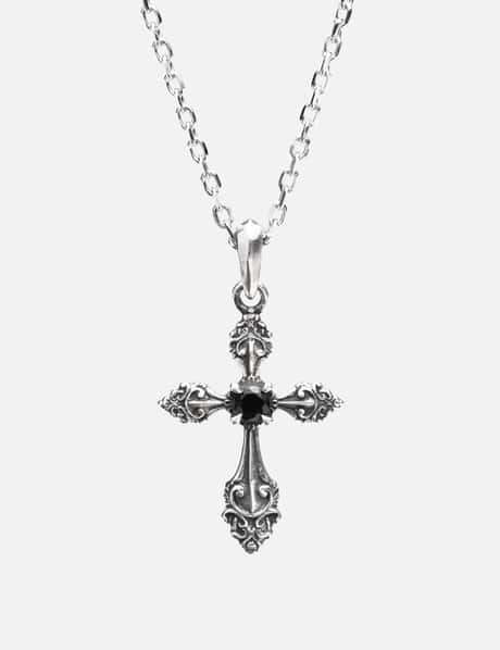 MIDNIGHTFACTORY Oxidised Cross Pendant Necklace