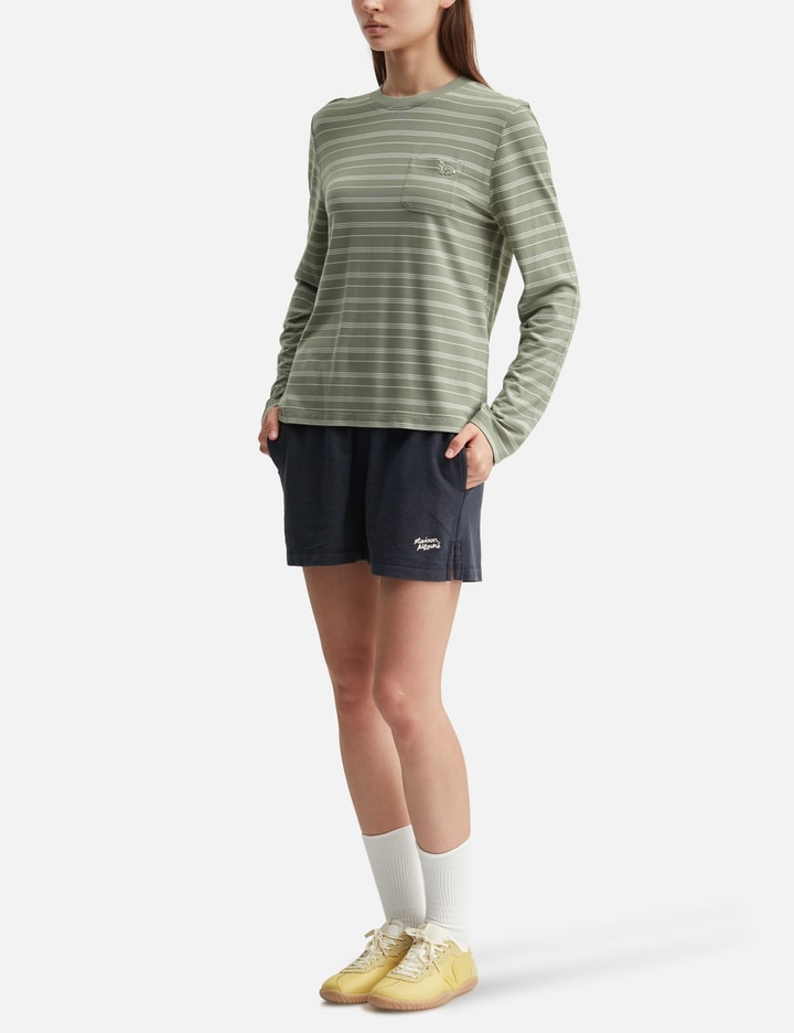 Maison Kitsuné Striped Long Sleeve Regular T-Shirt