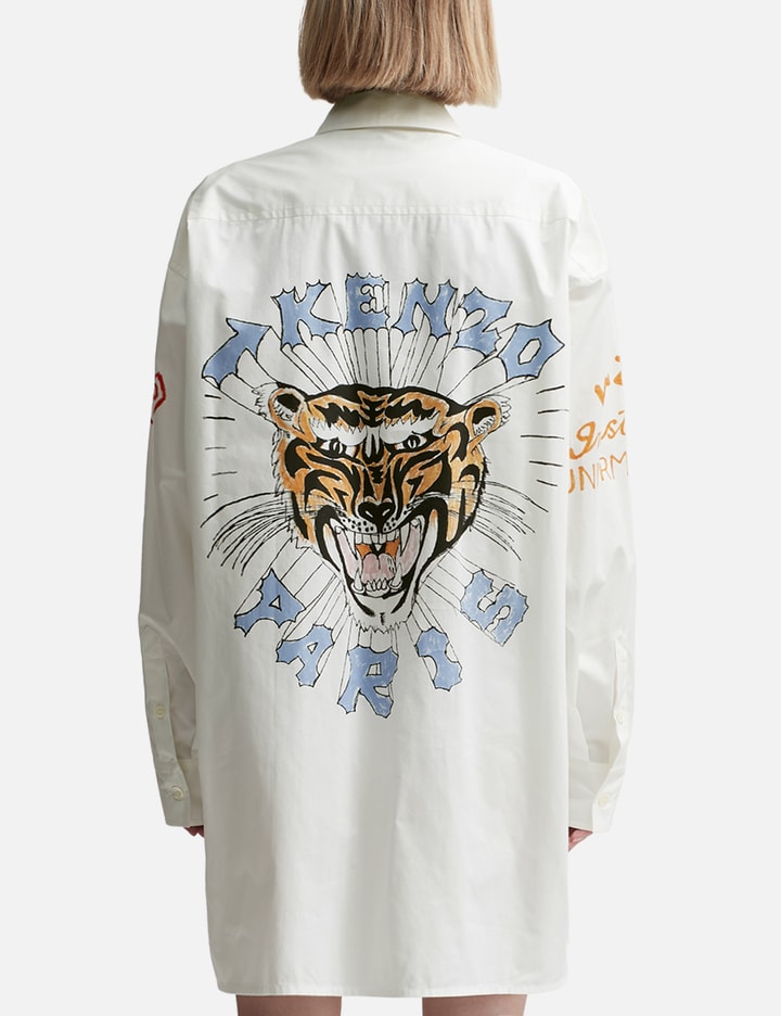 Shop Kenzo Drawn Varsity Long Sleeve Shirt In White