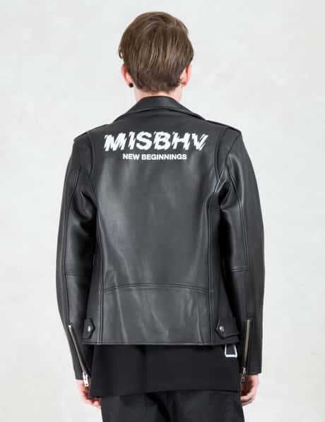 MISBHV Men's Monogram Leather Jacket