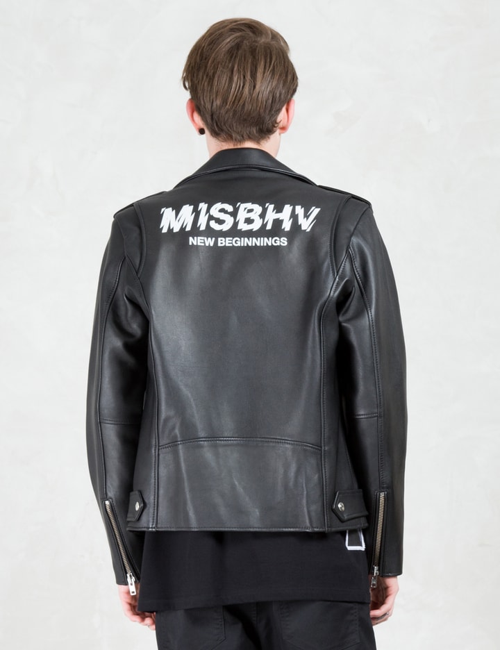 MISBHV Black Monogram Leather Jacket