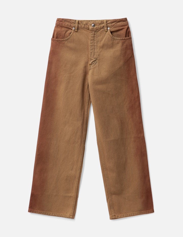 Eckhaus Latta Wide Leg Jeans In Brown