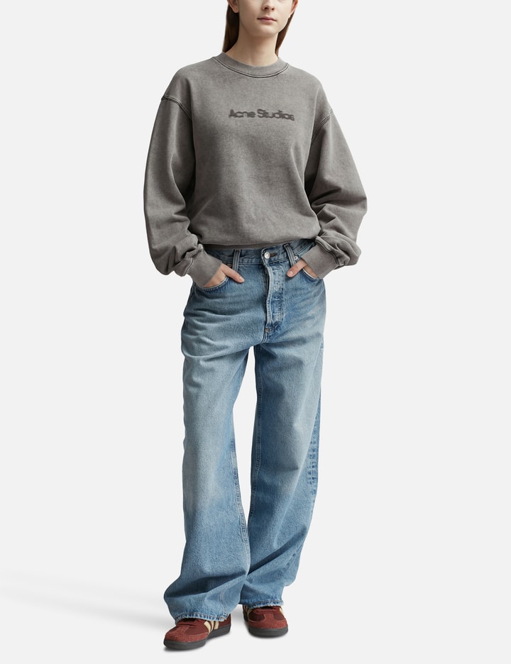 Shop Acne Studios Blurred Logo Sweater In Grey
