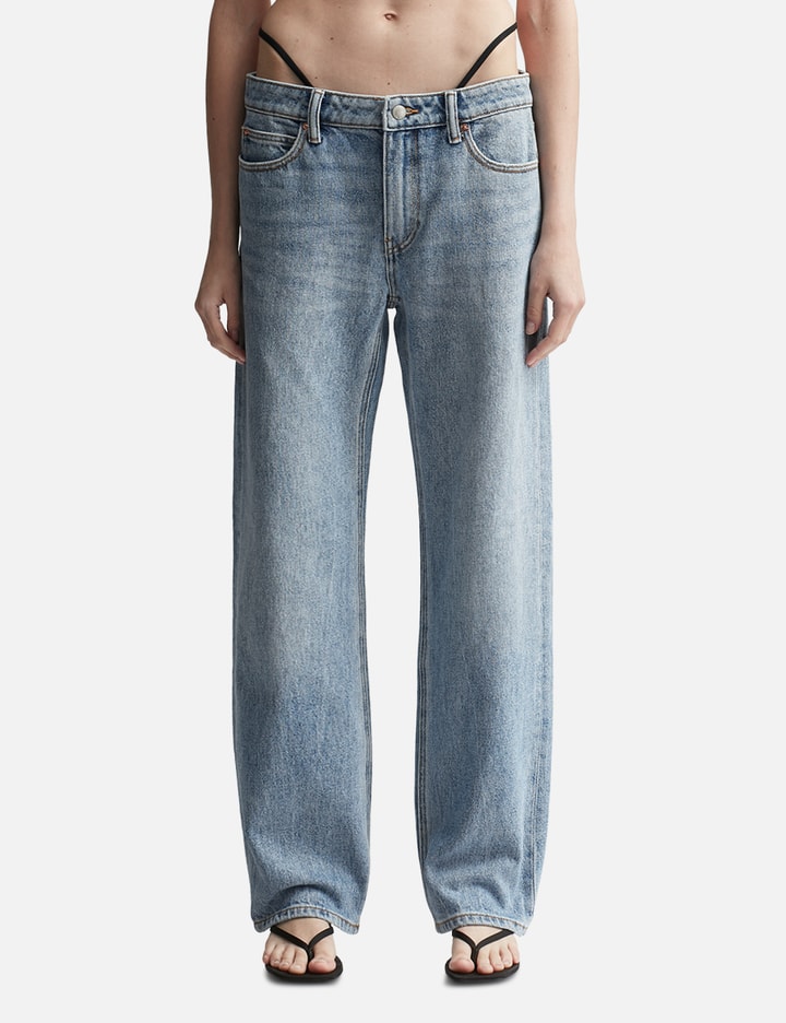 Mid-rise Jeans With Pre-styled Logo Thong Placeholder Image