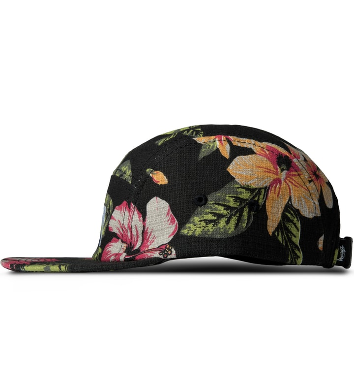 Black Vintage Flower Camp Cap Placeholder Image