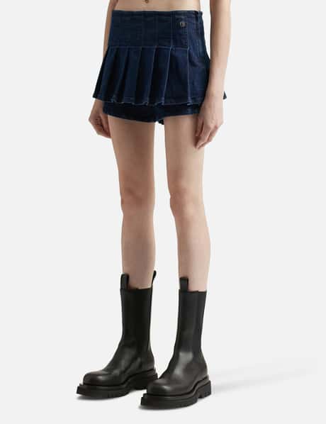 Denim Pleats Skort view 7