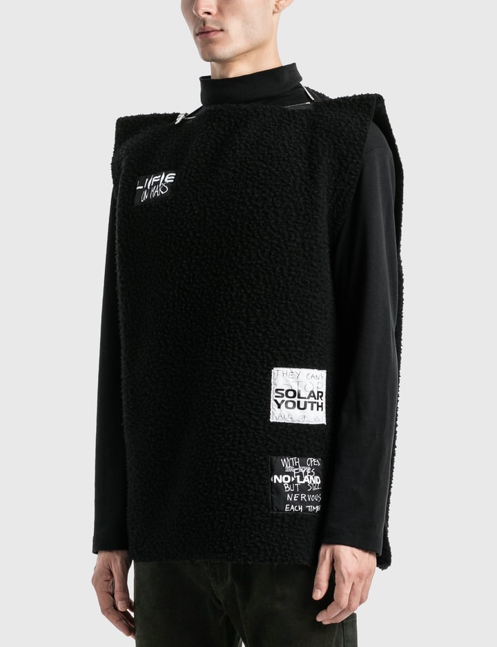 Zipped Punk Top In Structured Fleece Sweater Placeholder Image