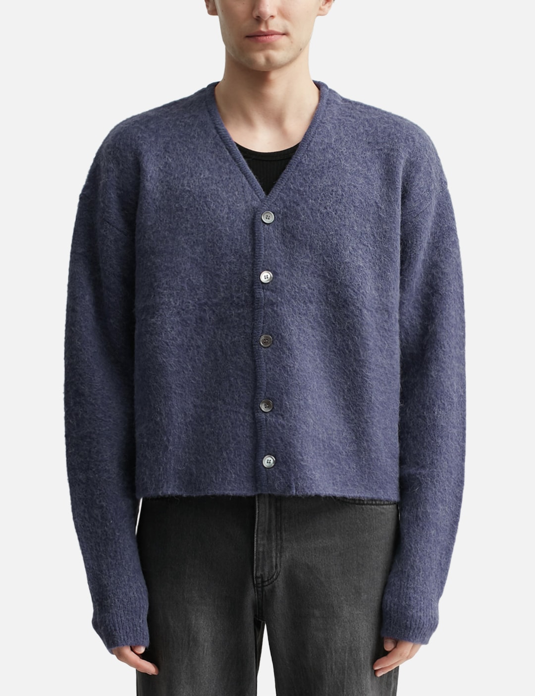 Brushed Mohair V-Neck Cardigan view 18